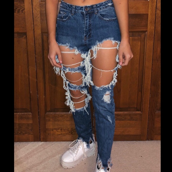 shredded mom jeans
